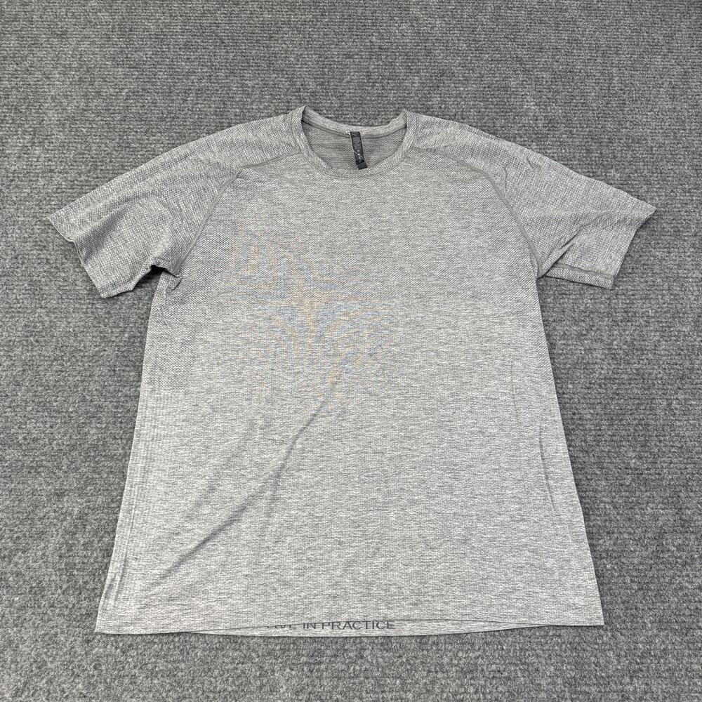 Lululemon Shirt Mens XL Gray Short Sleeve Live In Practice Training Top Athletic